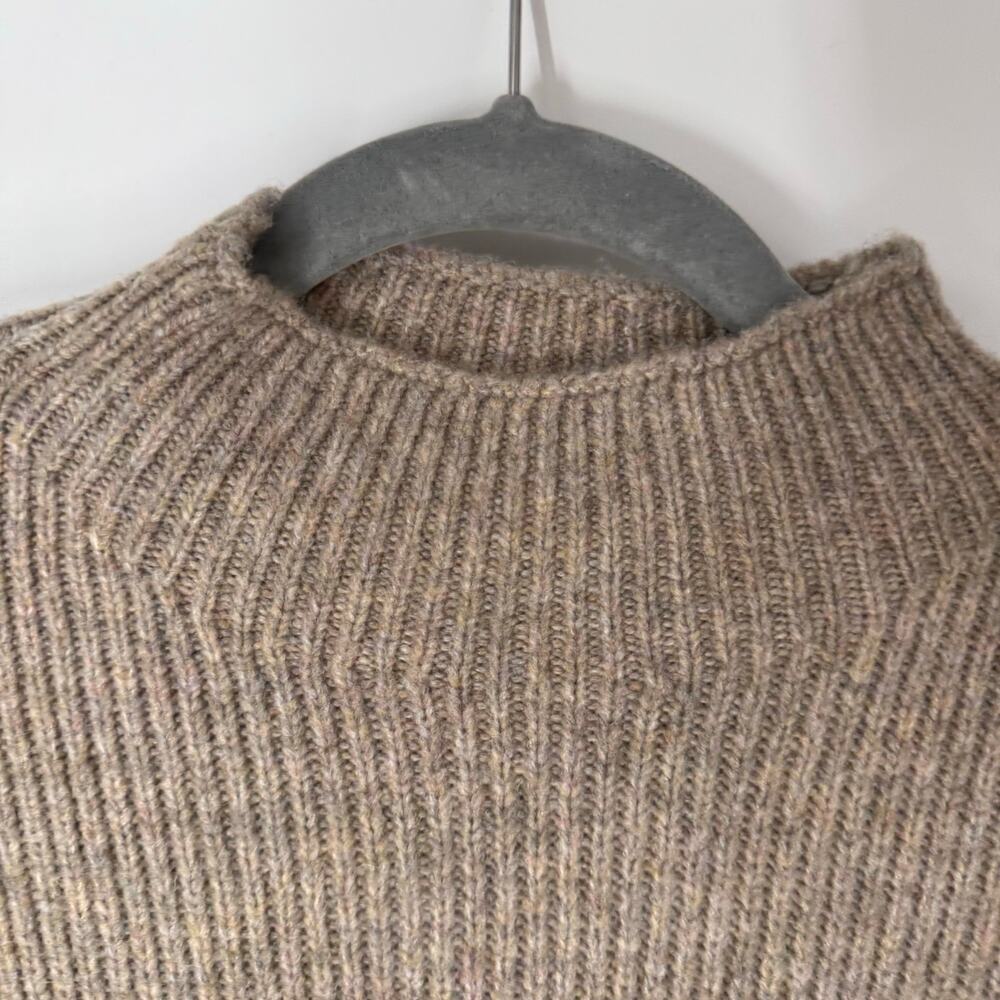 Abercrombie & Fitch Jumper Sweater Womens XS Light Brown Long Sleeve High Neck - Picture 7 of 9